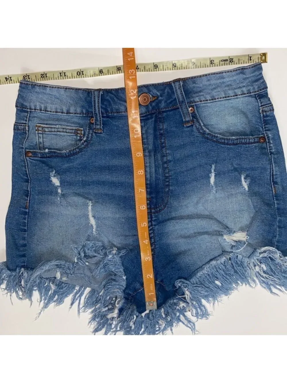 Frayed Hem Dark Blue Denim Jean Shorts No boundaries Size 5